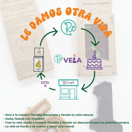 VELA ARTESANAL - CERA de ABEJA NATURAL - 3