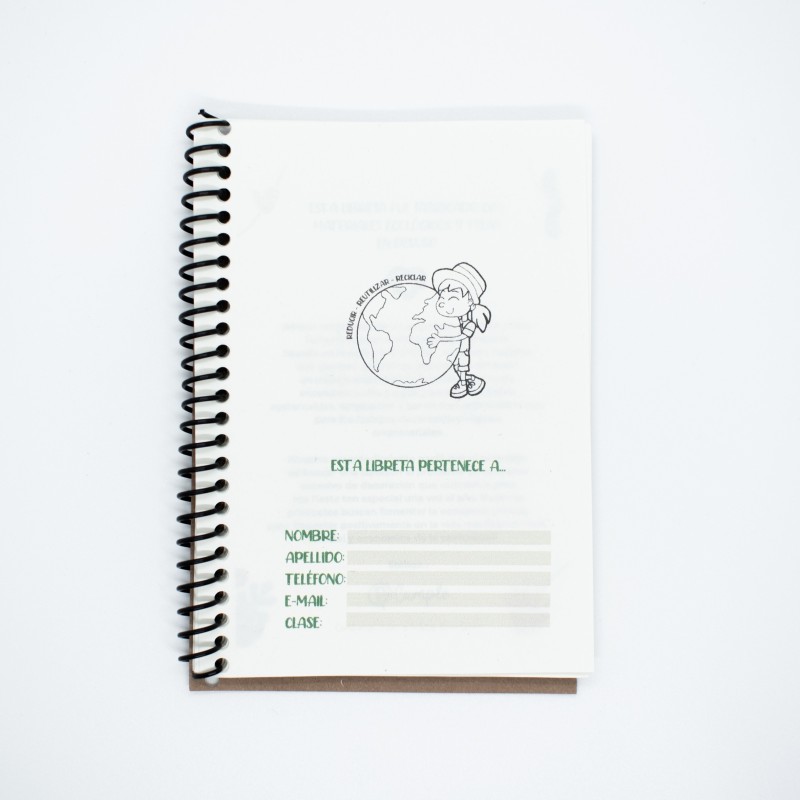 LIBRETA RECICLETA SUSTENTABLE CON RULO - 3