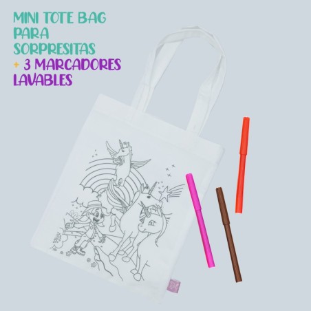 BOLSA SORPRESITA MINI TOTE BAG PARA PINTAR UNICORNIOS - 1