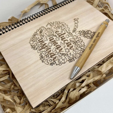 KIT MAESTRA CUADERNO MADERA