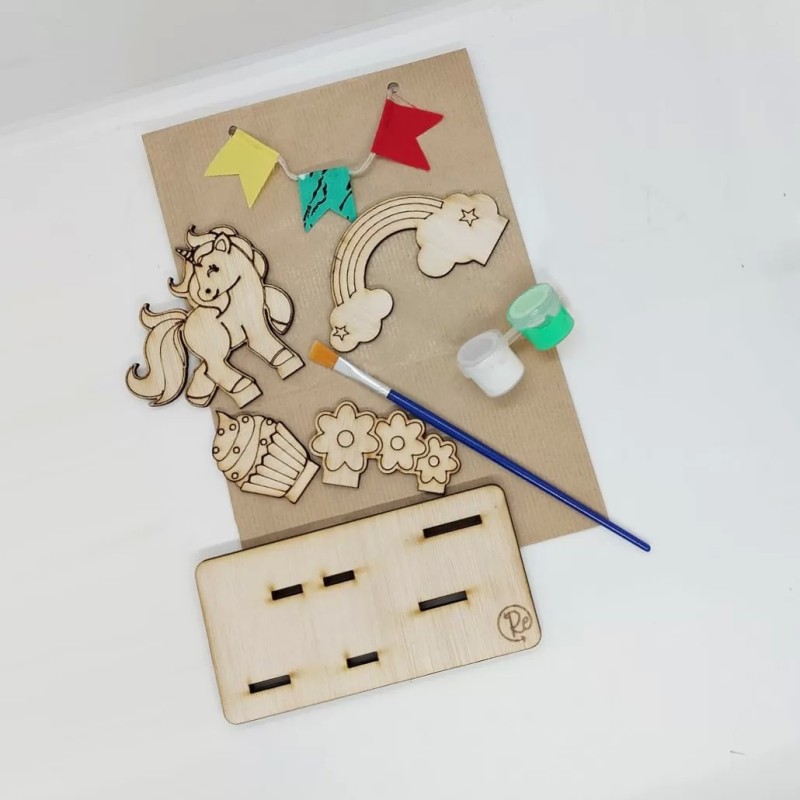 PARA PINTAR MADERA UNICORNIO + BOLSITA