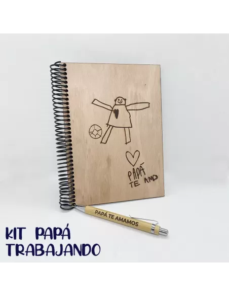 KIT PAPÁ TRABAJANDO PERSONALIZADO CUADERNO + LAPICERA