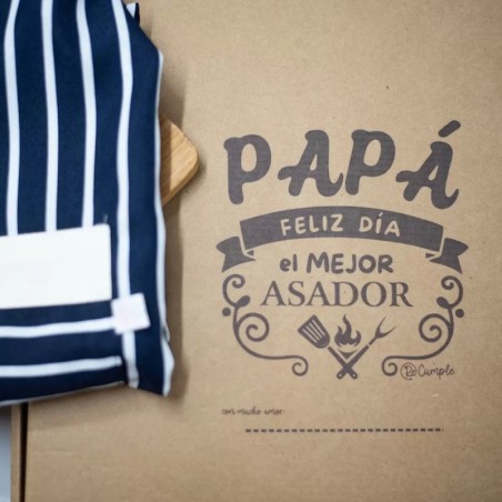 KIT ASADOR  DELANTAL + TABLA PERSONALIZADO