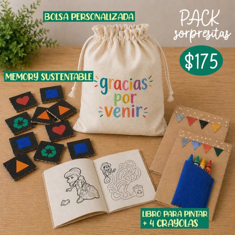 Pack sorpresita memory y recicleta