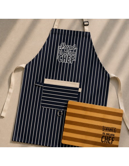 KIT ASADOR  DELANTAL + TABLA PERSONALIZADO