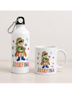botella + taza personalizada