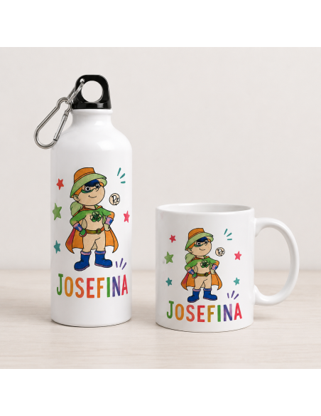 botella + taza personalizada