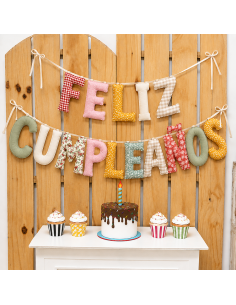 GUIRNALDA FELIZ CUMPLEAÑOS TELA