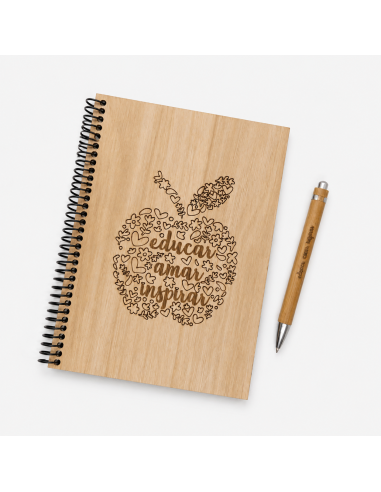 KIT MAESTRA CUADERNO MADERA