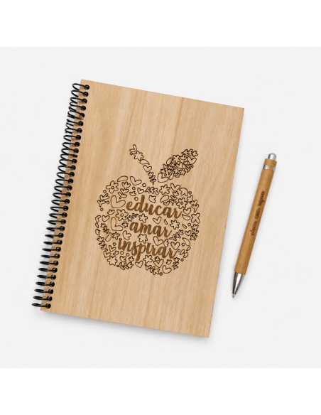 KIT MAESTRA CUADERNO MADERA