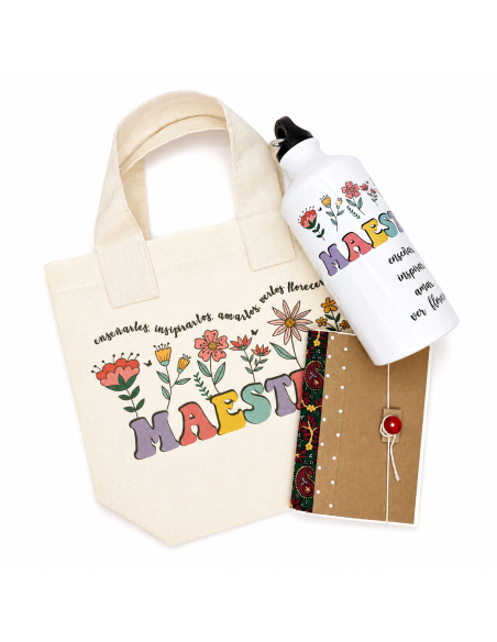KIT MAESTRA LUNCHERA + BOTELLA + CUADERNO