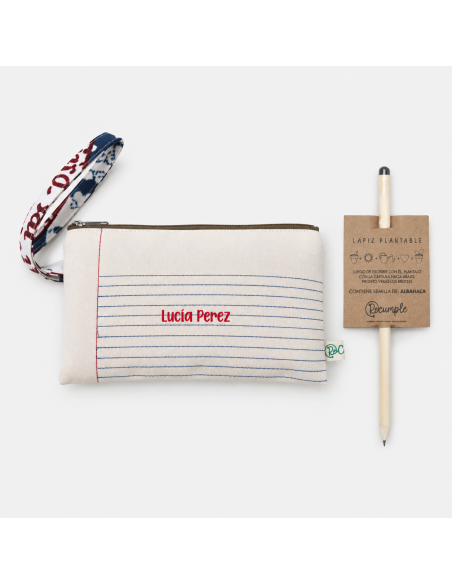 Cartuchera y lápiz plantable en caja para regalo